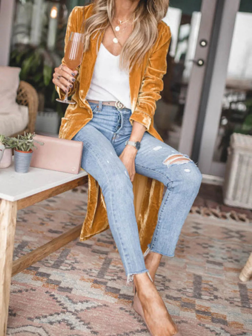 Open Front Long Sleeve Longline Cardigan