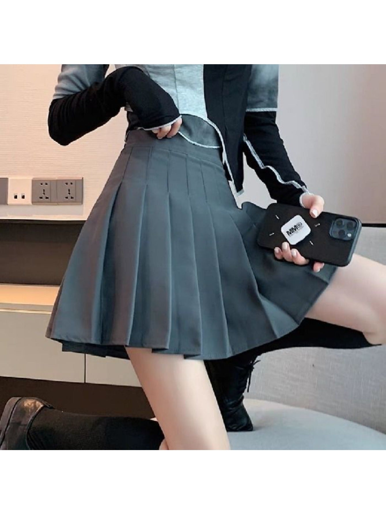 High-Waisted Pleated Tennis Skirt