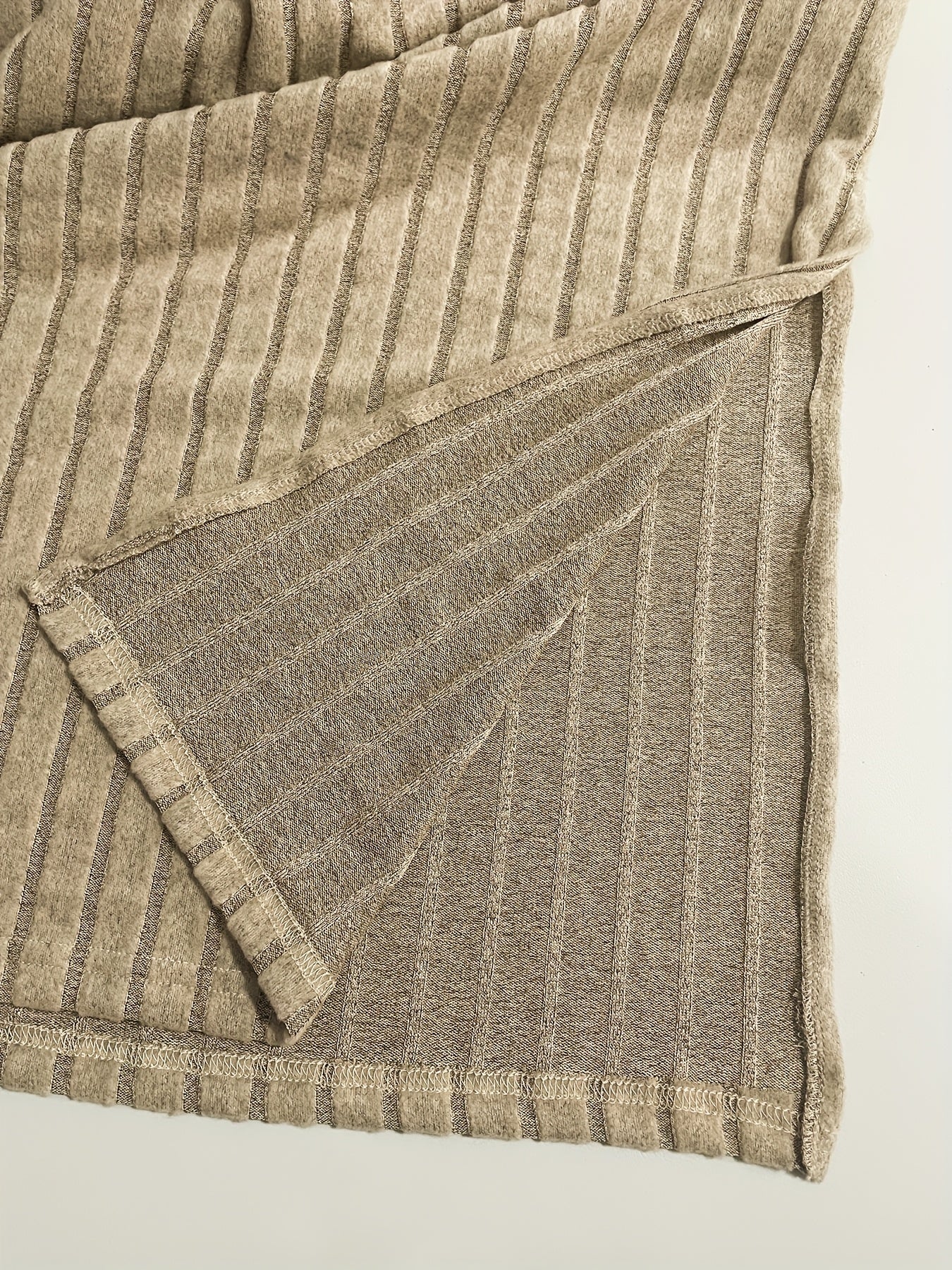 High Neck Ribbed Top + Pants Casual Set