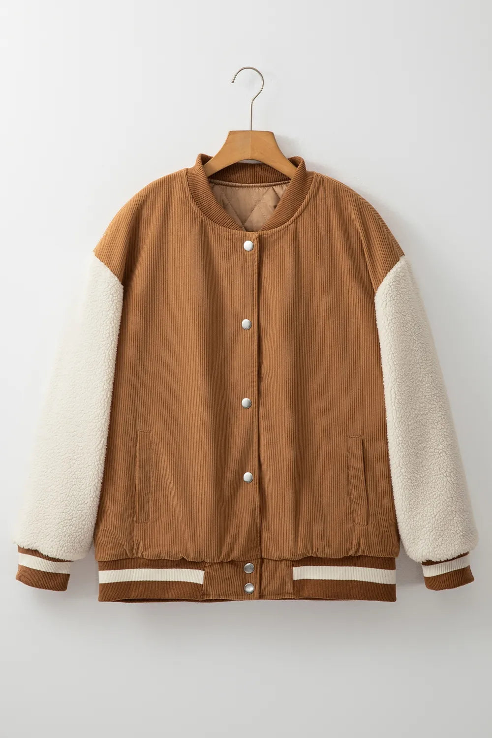 Cord and Sherpa Varsity Jacket