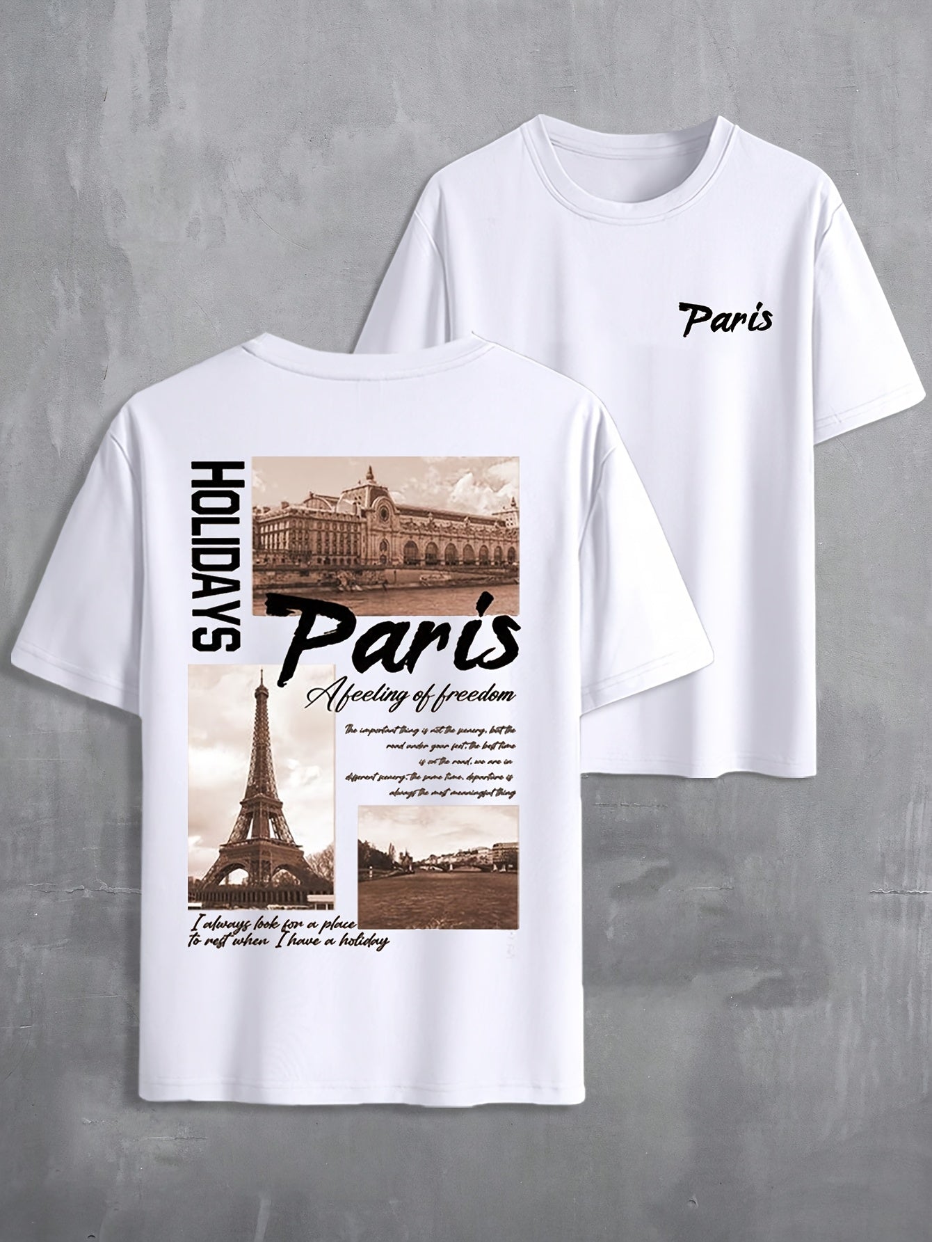 Short-Sleeved T-shirt with English Print