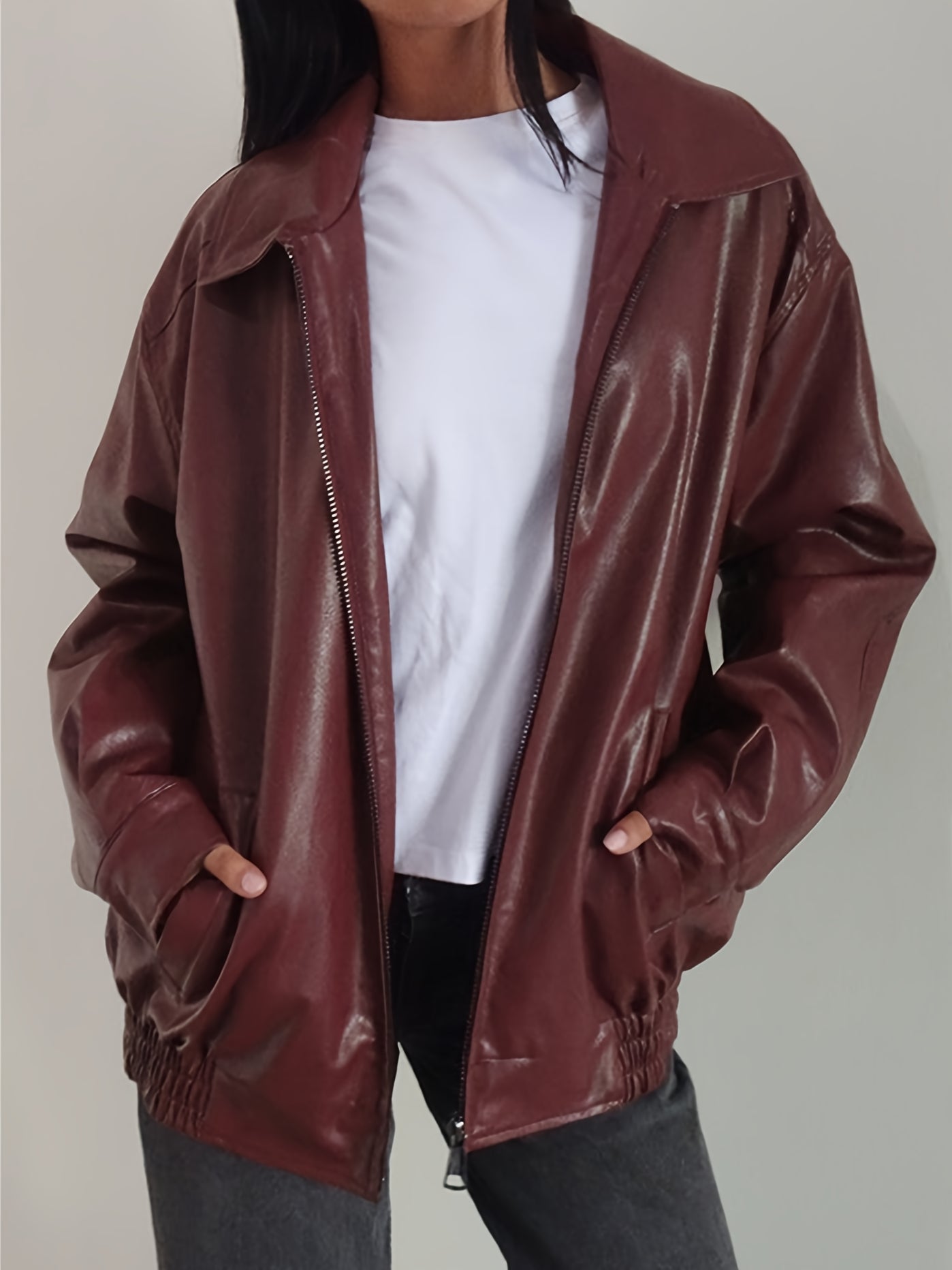 Zipper Long Sleeve Motorcycle Jacket