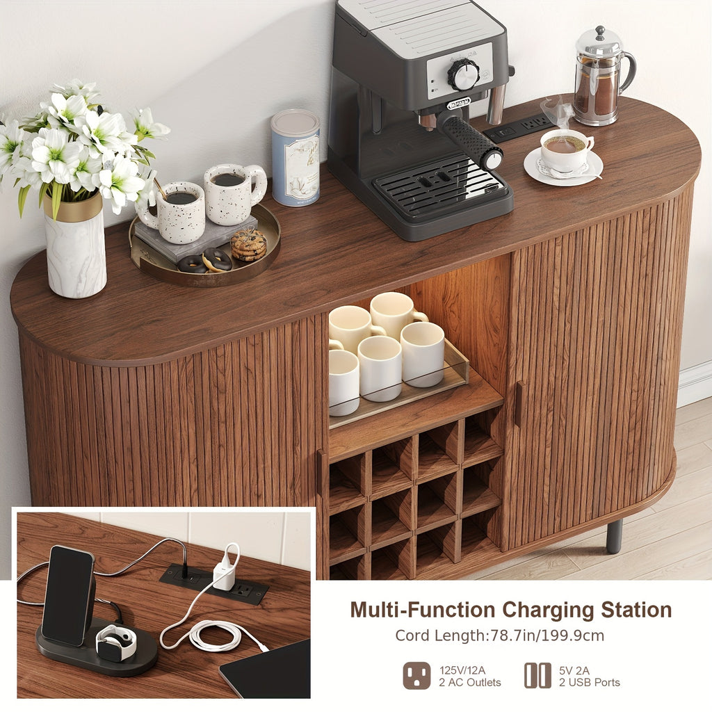 Wine Bar Cabinet with LED Light