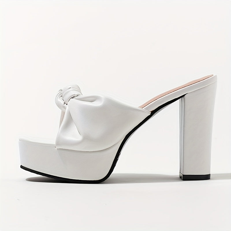 High-Heel Sandals with Bow Strap