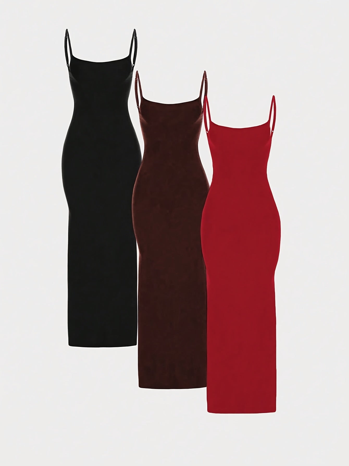 {3pcs} Spaghetti Suspender Dress Set