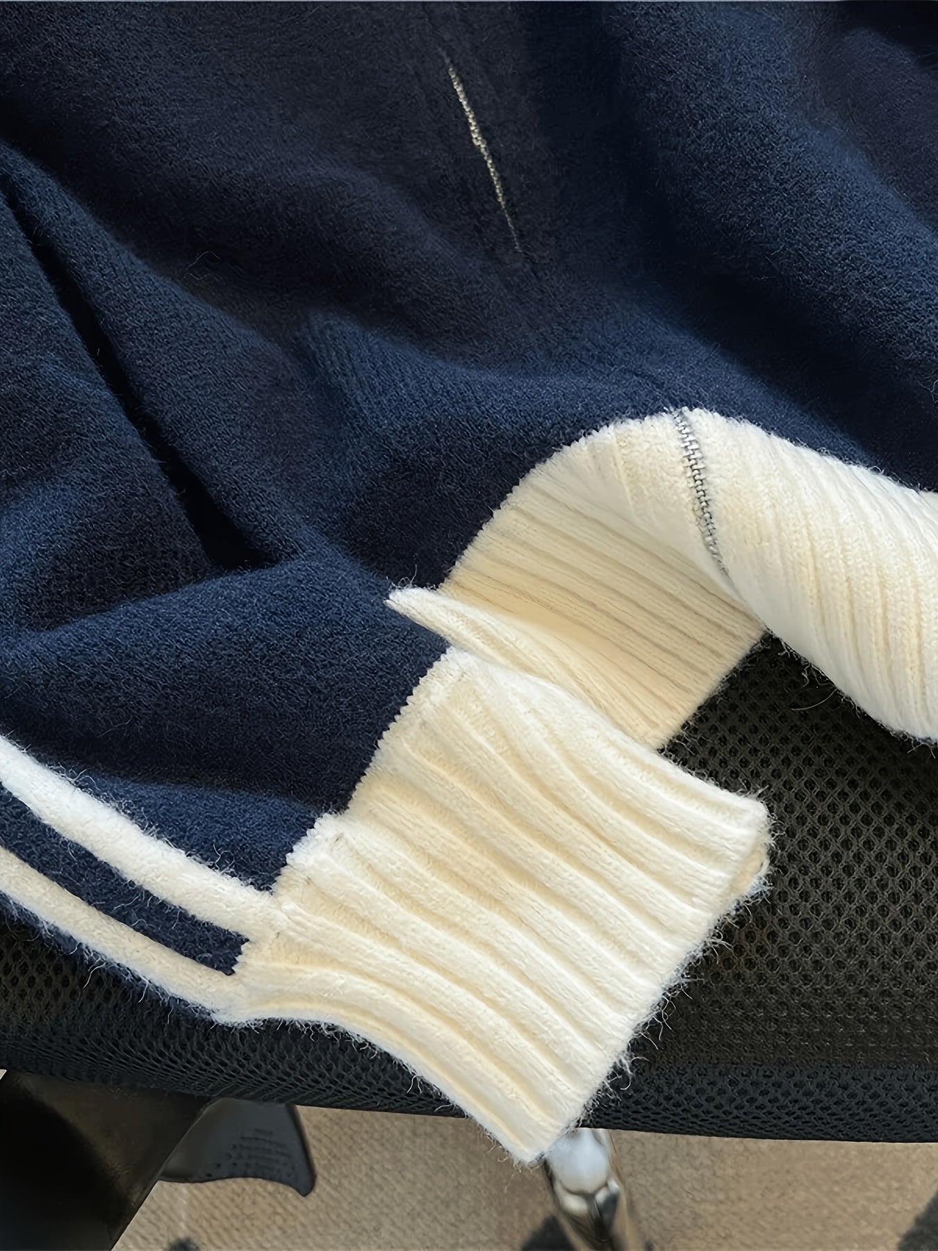 Casual Color Block Pullover Sweater