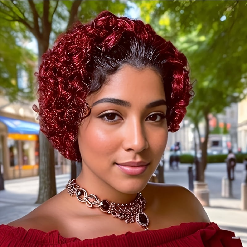 Deep Curly Short Pixie Bob Wig