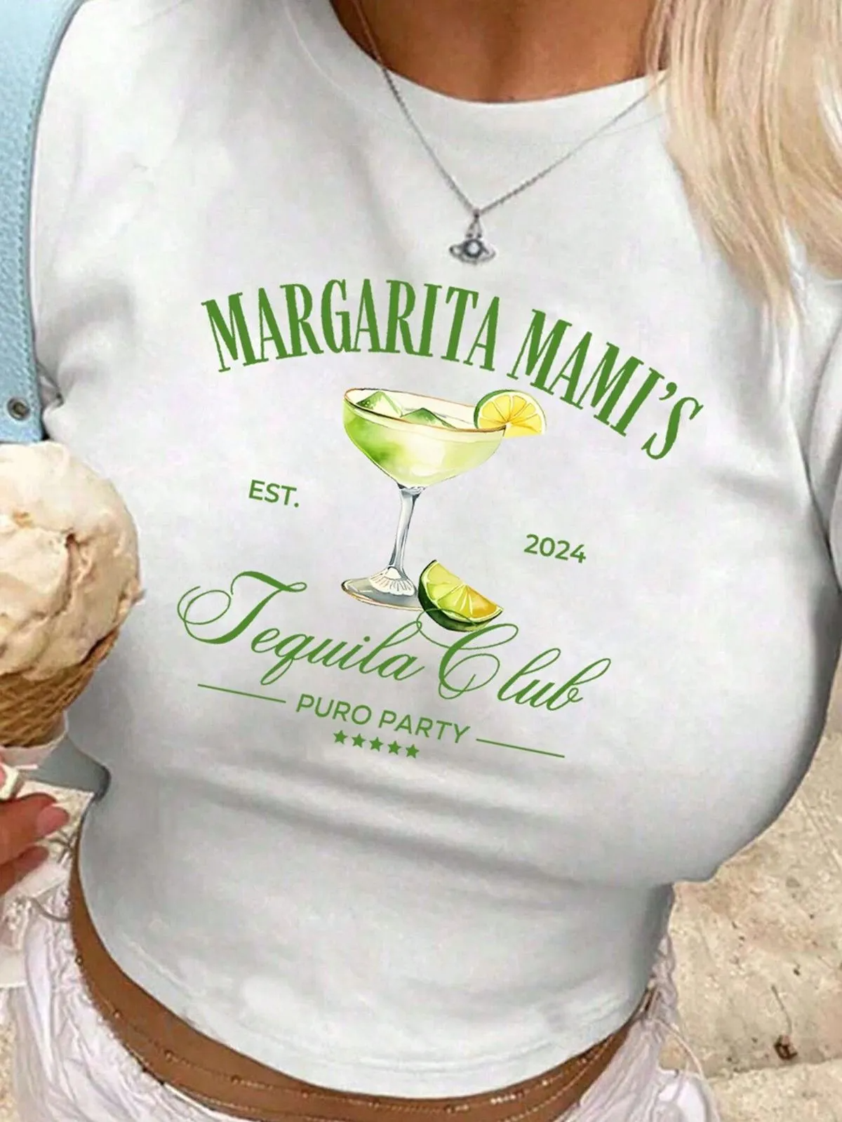 Slim-Fit Letter Cherry Printed Crop T-shirt