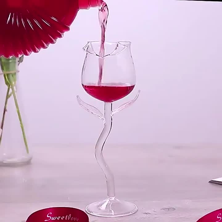{1pc] Rose-Shaped Wine Glass