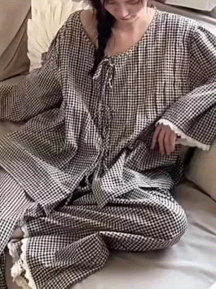 Sweet Plaid Pajama Set
