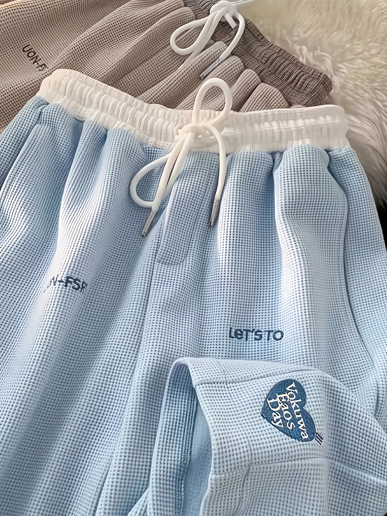 Embroidered Letter Casual Shorts