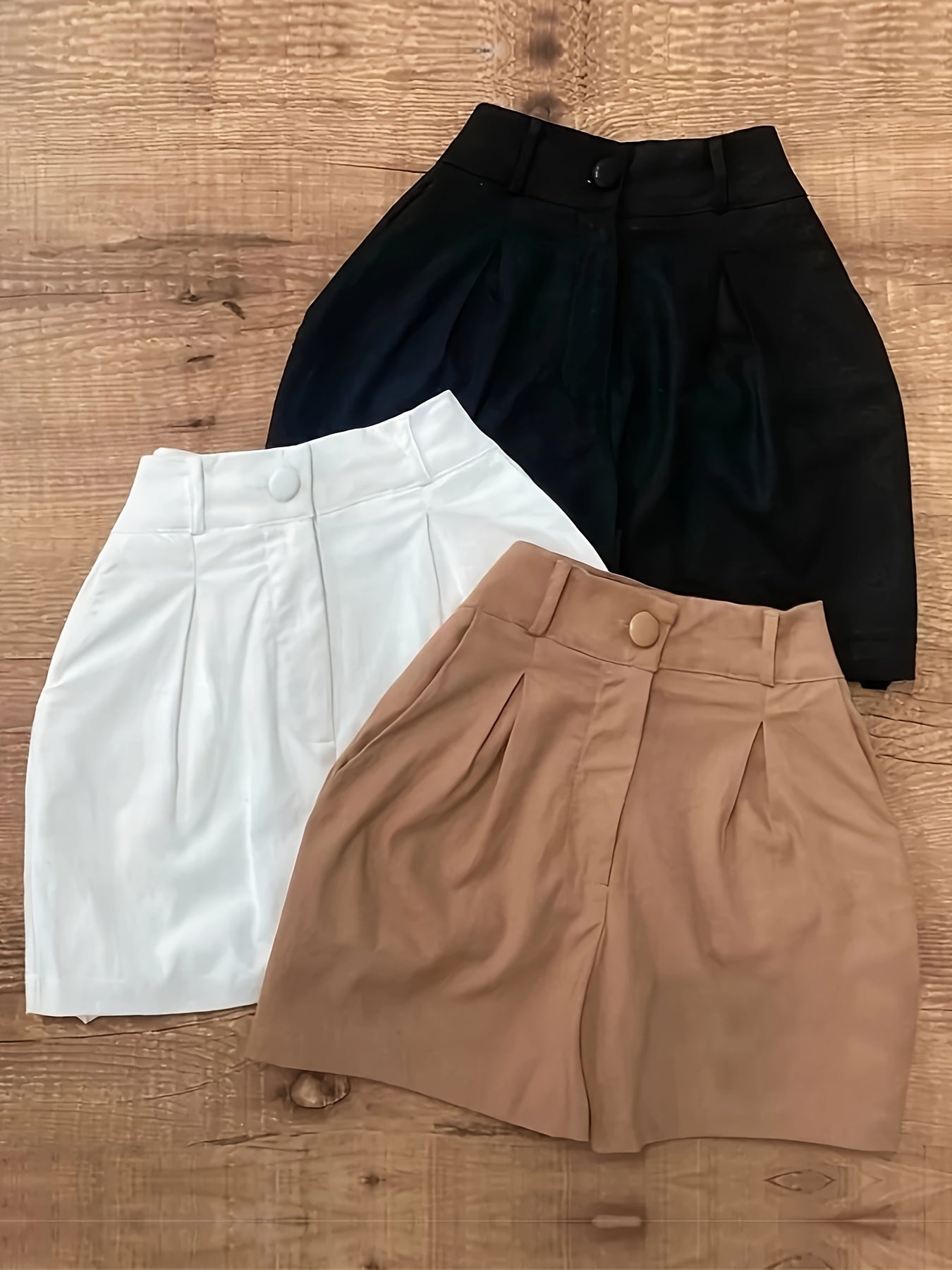 Outing Casual High-Waist Shorts Set of Three, Perfect for Outdoor