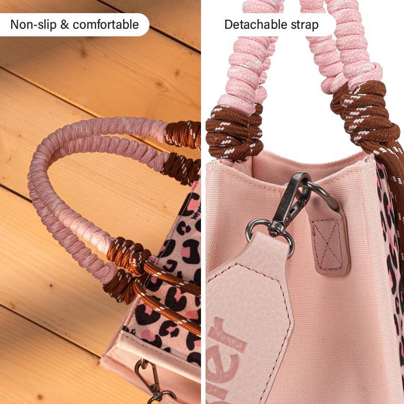 Leopard Weekender Tote Bag with Adjustable Strap