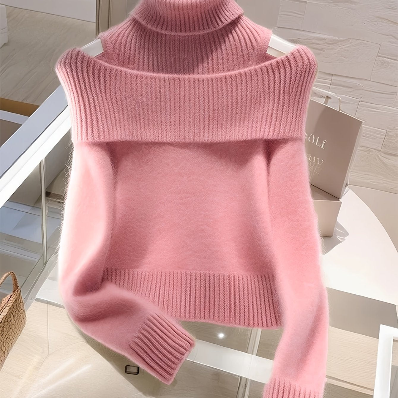 High-Neck Turtleneck Sweater