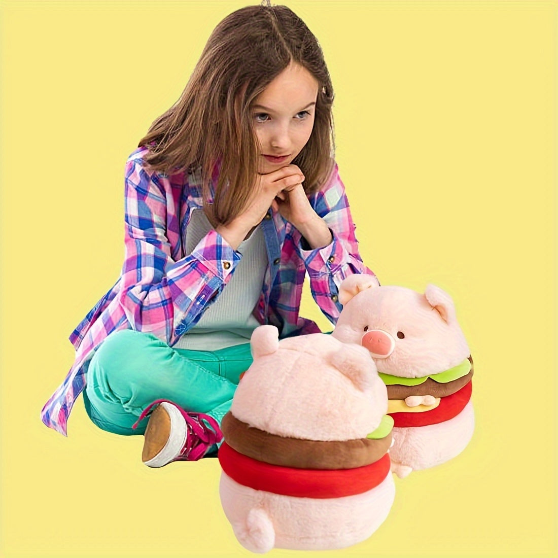 Hamburger & Pig Stuffed Animal