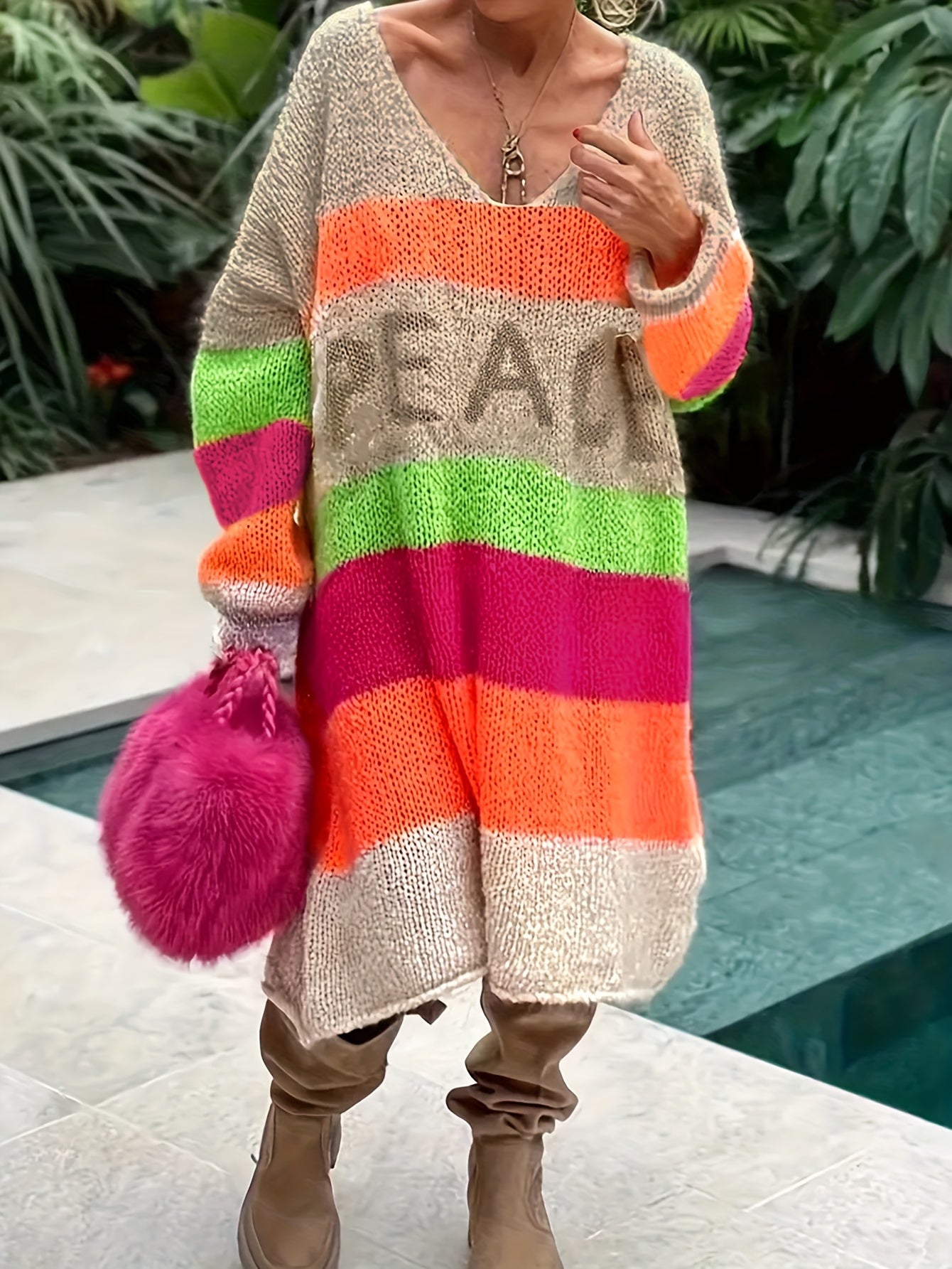 Loose Letter Pattern Dress