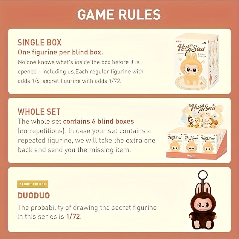 1/2/6pcs POP MART LABUBU 2.0 Sitting Party Series Vinyl Plush