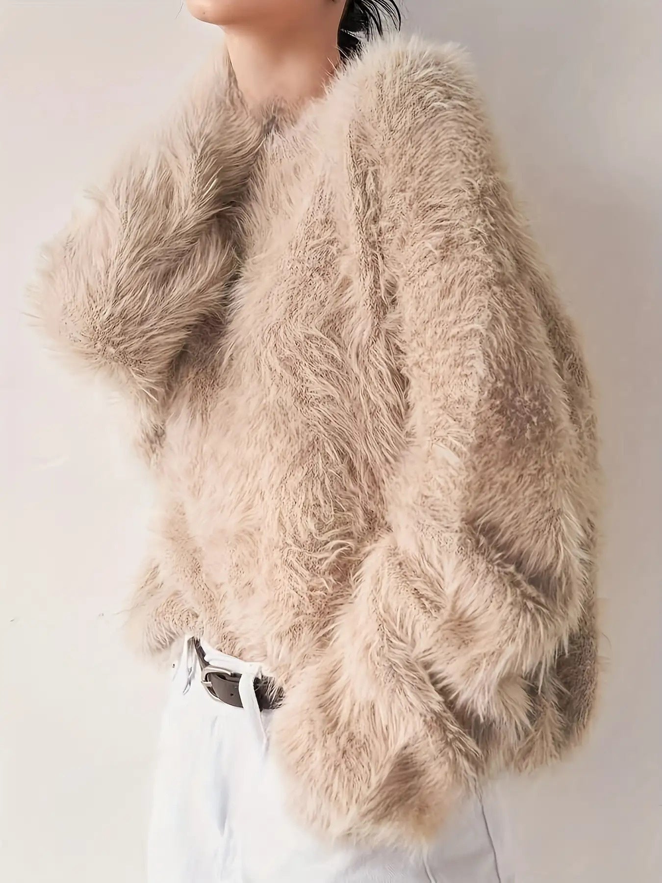 Faux Fur Mink-like Pullover Sweater