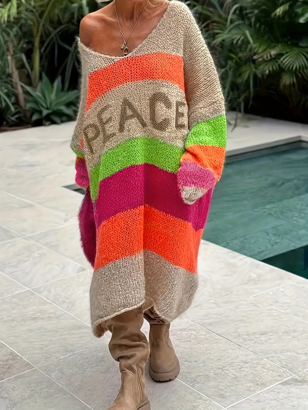 Loose Letter Pattern Dress