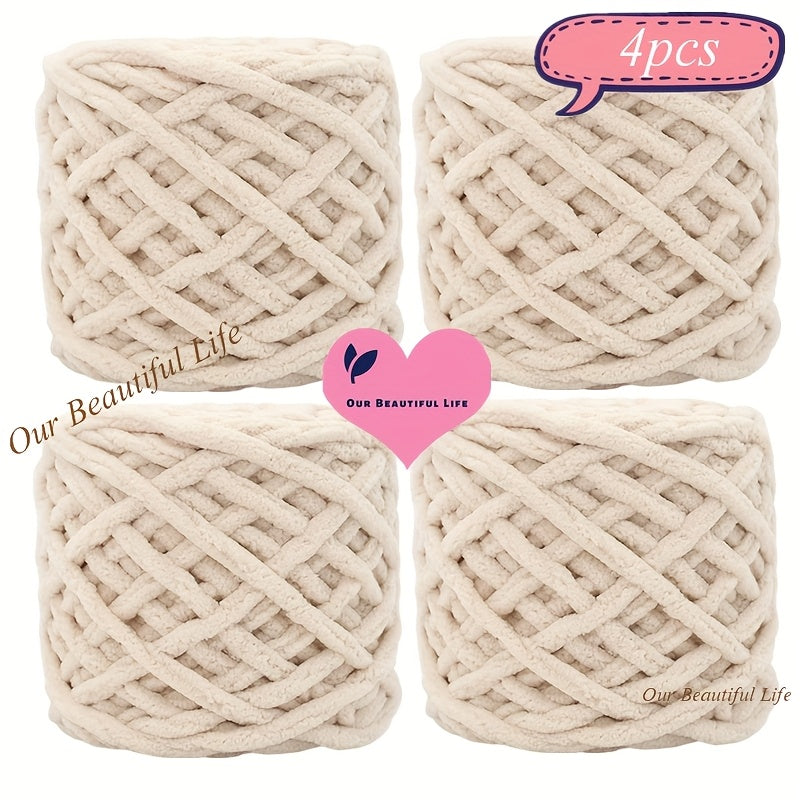 {4pcs} Ultra-Bulky Polyester Yarn