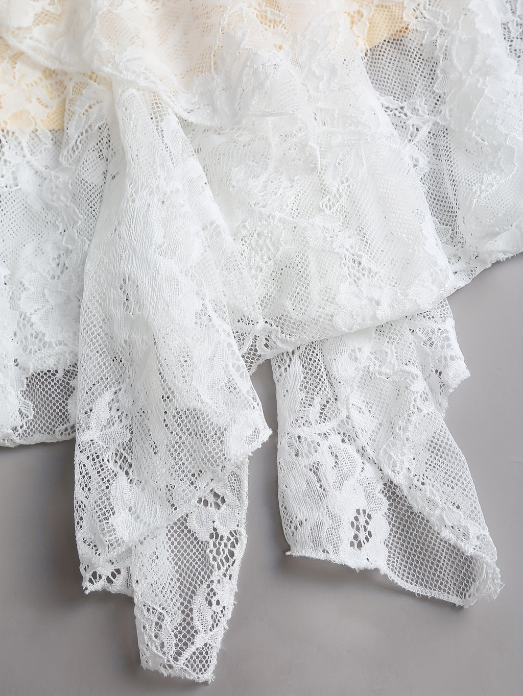 Elegant Off-Shoulder Lace Dress with Ruffle Detail and Bow Accent