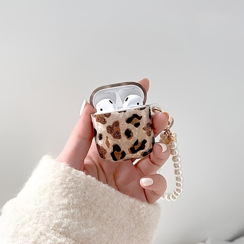 Leopard Print Earphone Sleeve with Hanging Chain - Perfect for Airpod1/2!