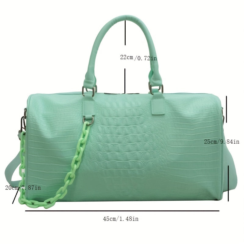 Large Capacity Crocodile Embossed Sports Bag