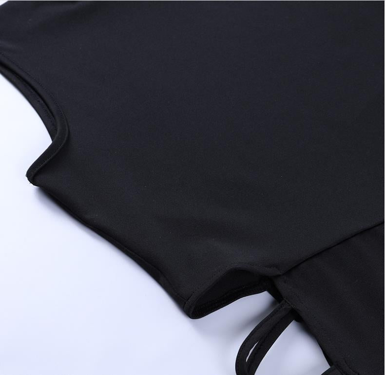 Solid Sleeveless Hollow Out Dress