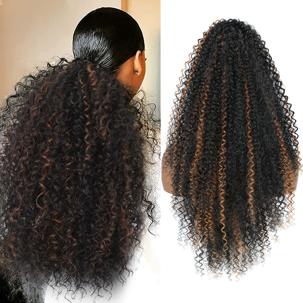 Voluminous • Women's Synthetic Afro Kinky Curly Ponytail • Comfortable Drawstring Closure • Natural Look Hairpiece