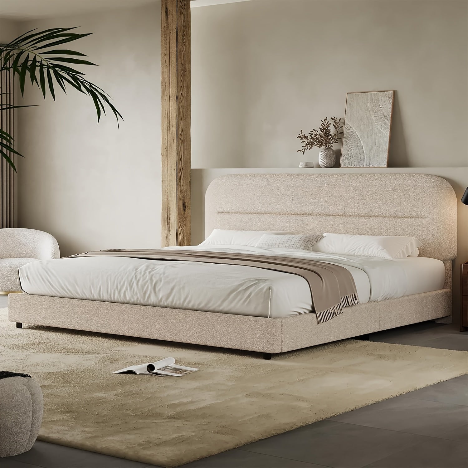 Upholstered Bed Frame with Headboard