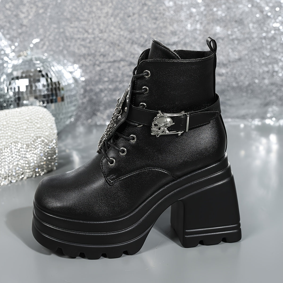 Skull Platform Gothic Boots