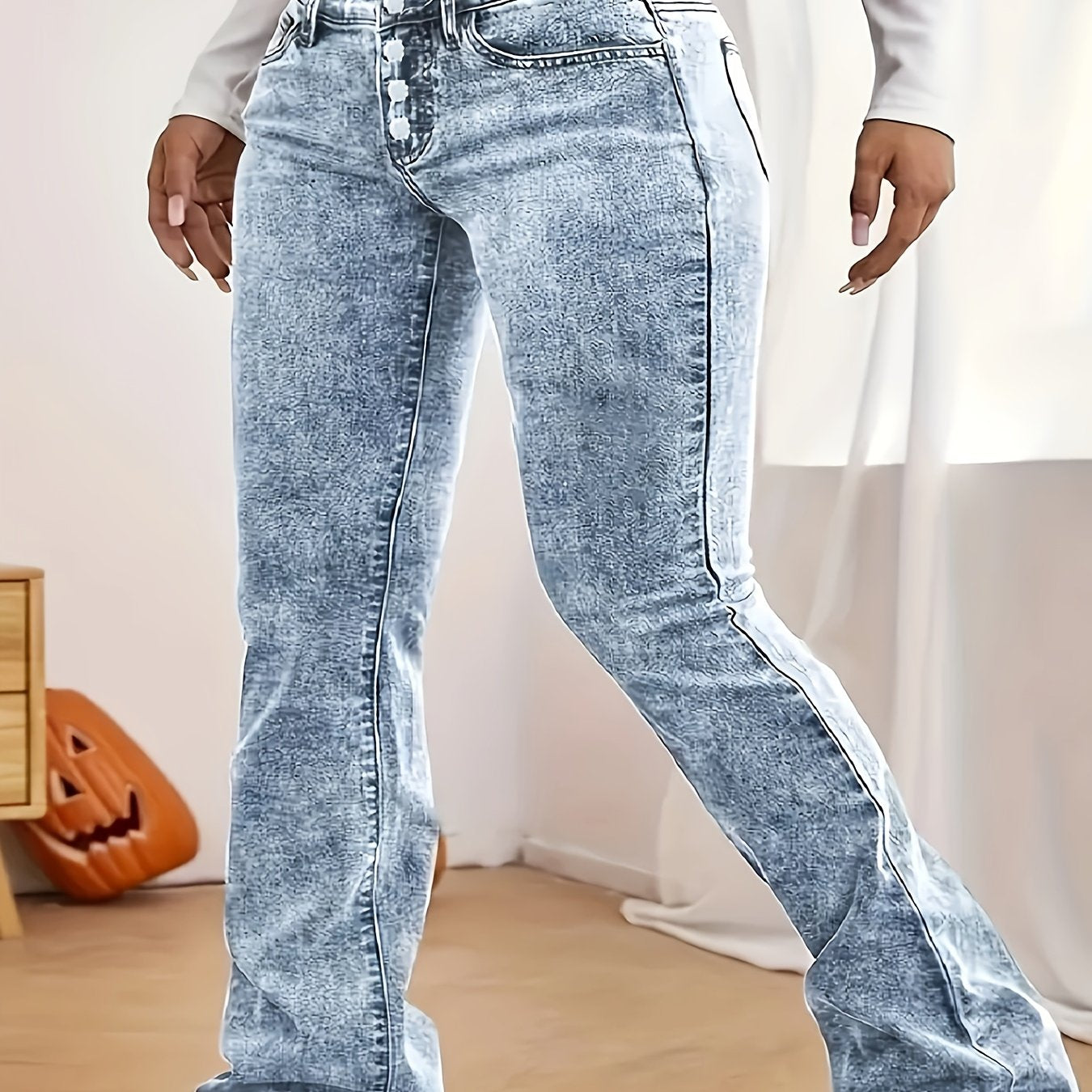 Stretch Vintage Slimming Flared Denim Pants
