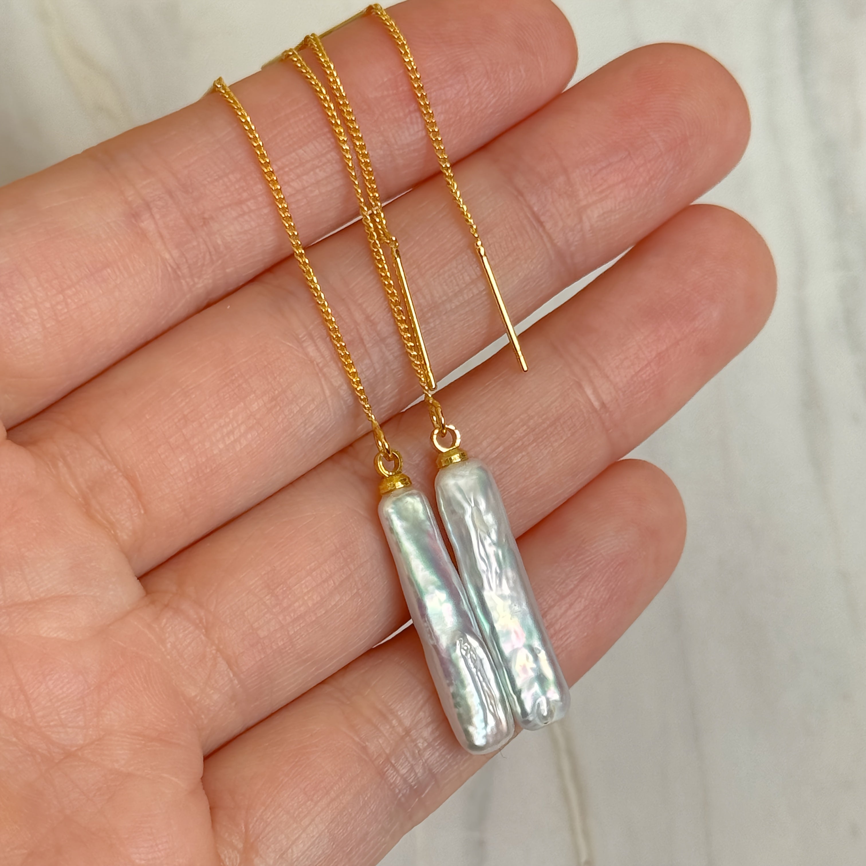 Pearls Tassel Drop Earrings