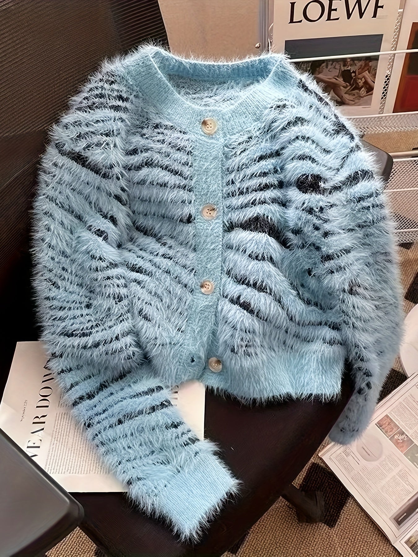 Black Stripe Winter Coat