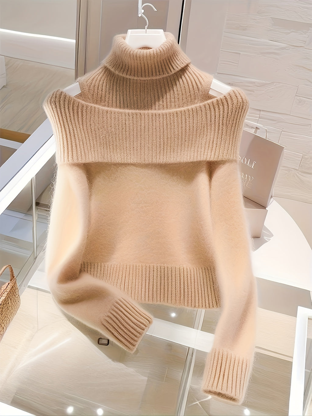 Off-Shoulder/Boat Neck Sweater