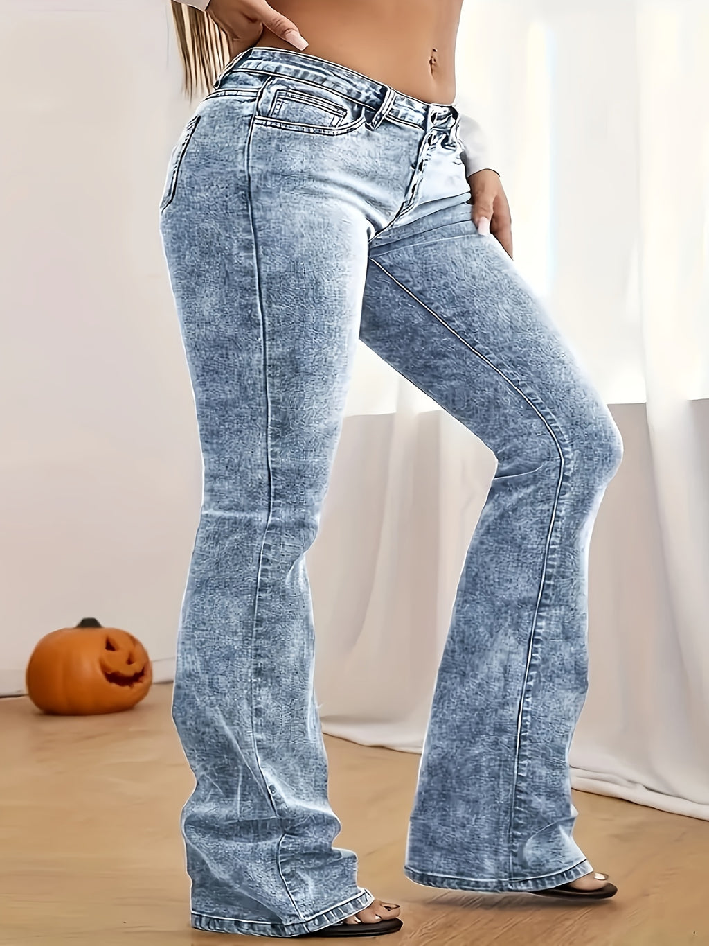 Stretch Vintage Slimming Flared Denim Pants