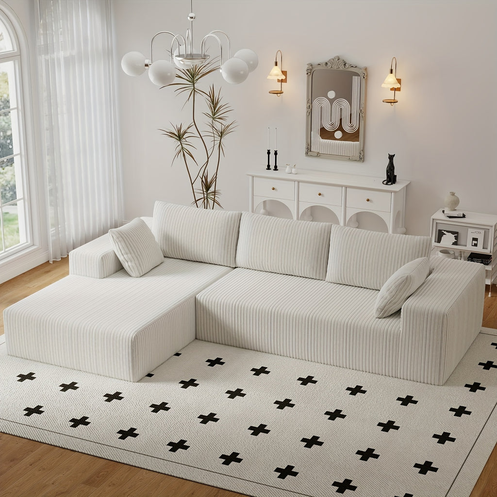 Modern Modular L-Shaped Living Room Cloud Sofa Set