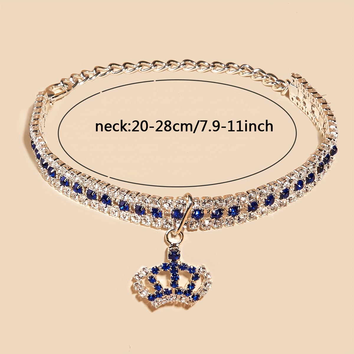 Rhinestone Crown Pendant Collar