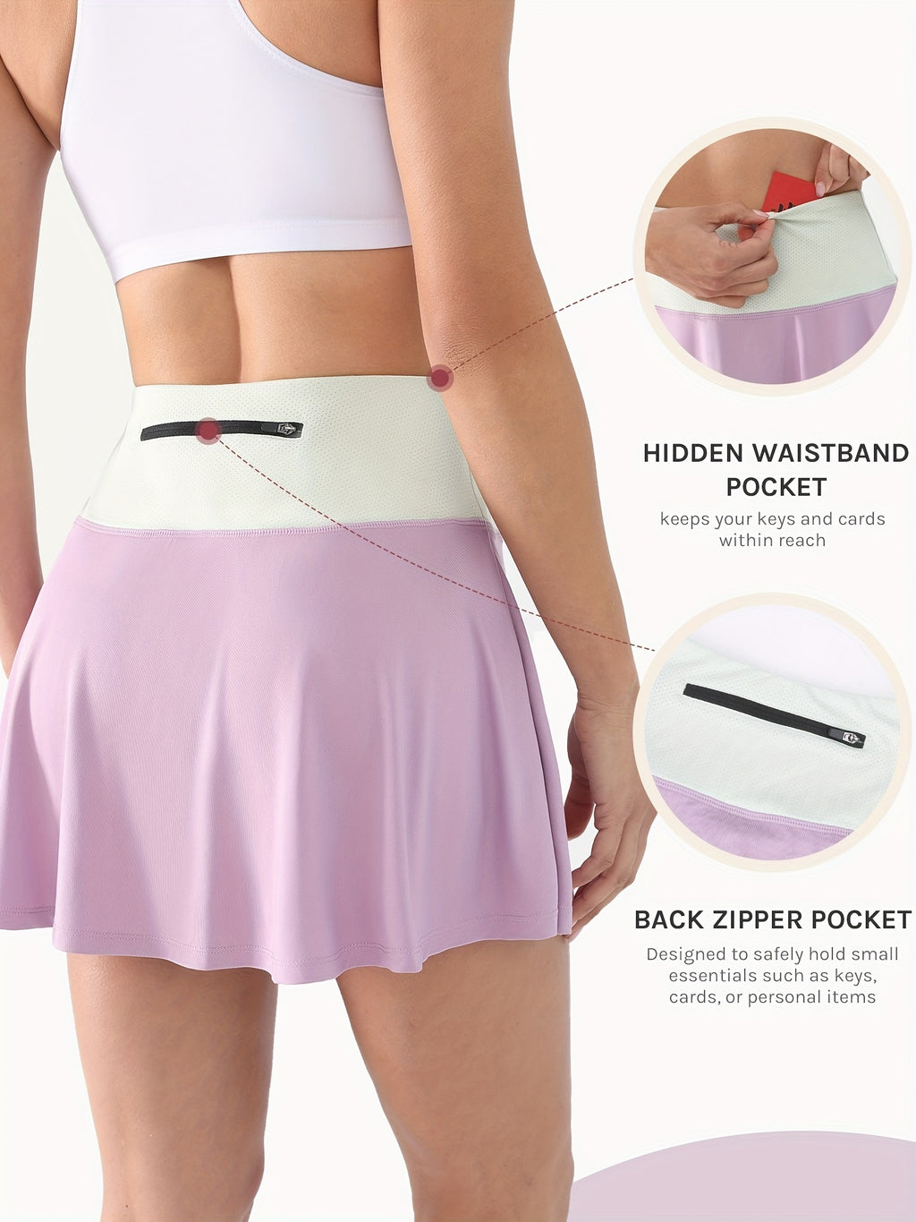 High-Waisted Athletic Skorts with 4 Pockets