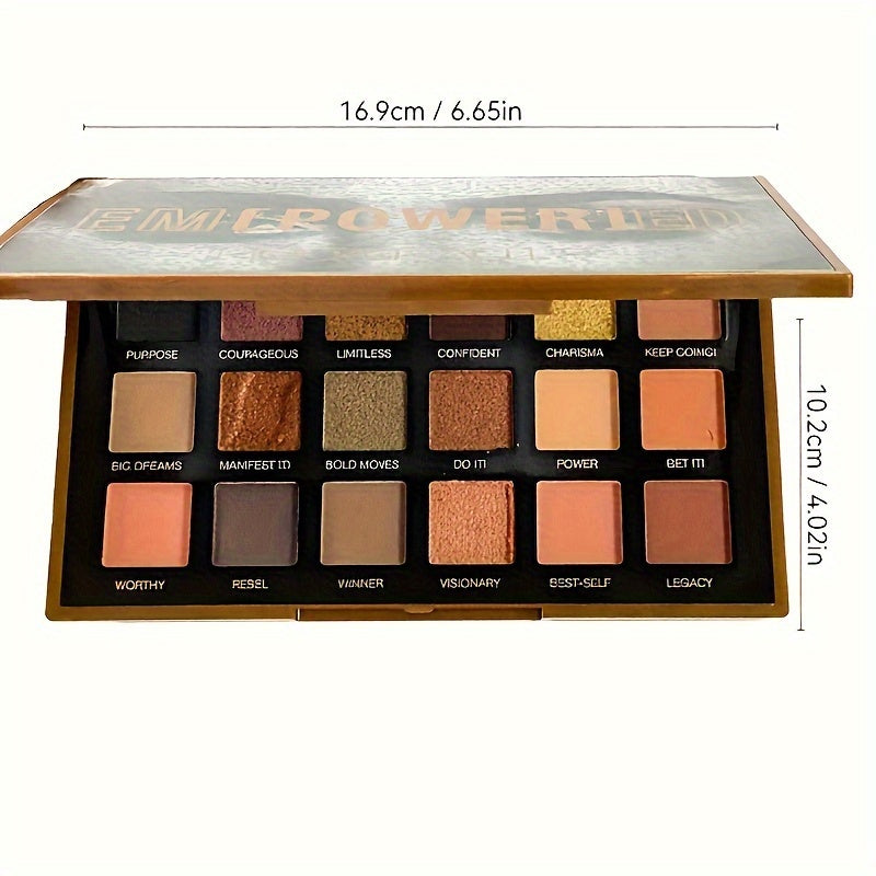 18-Color All-in-One Eyeshadow Palette with Matte, Shimmer, Glitter & Rainbow Effects