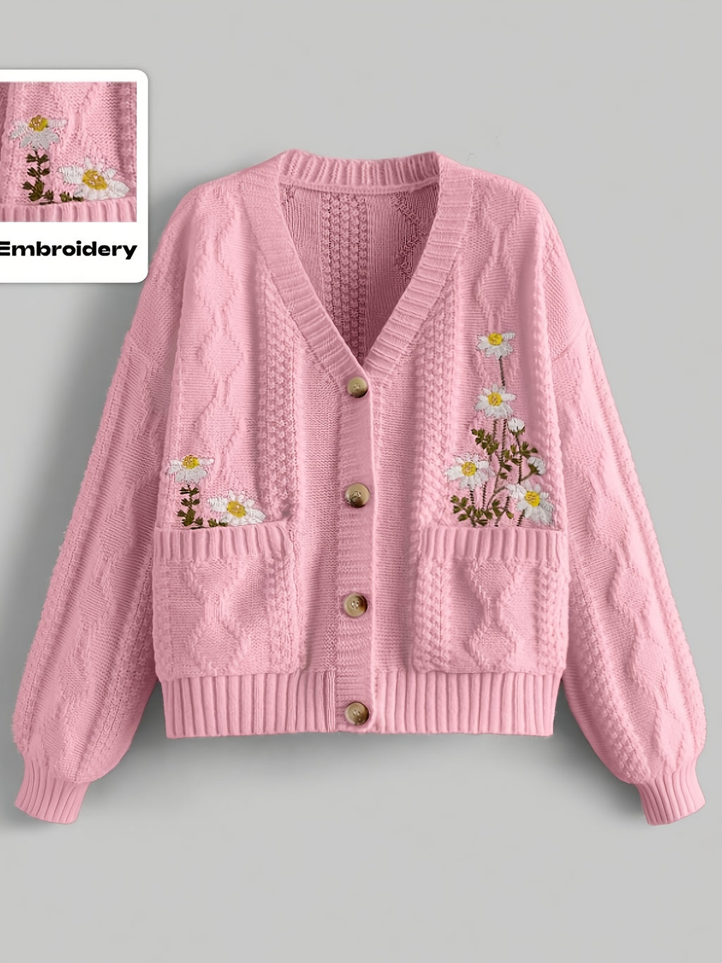 Floral Embroidered Cardigan