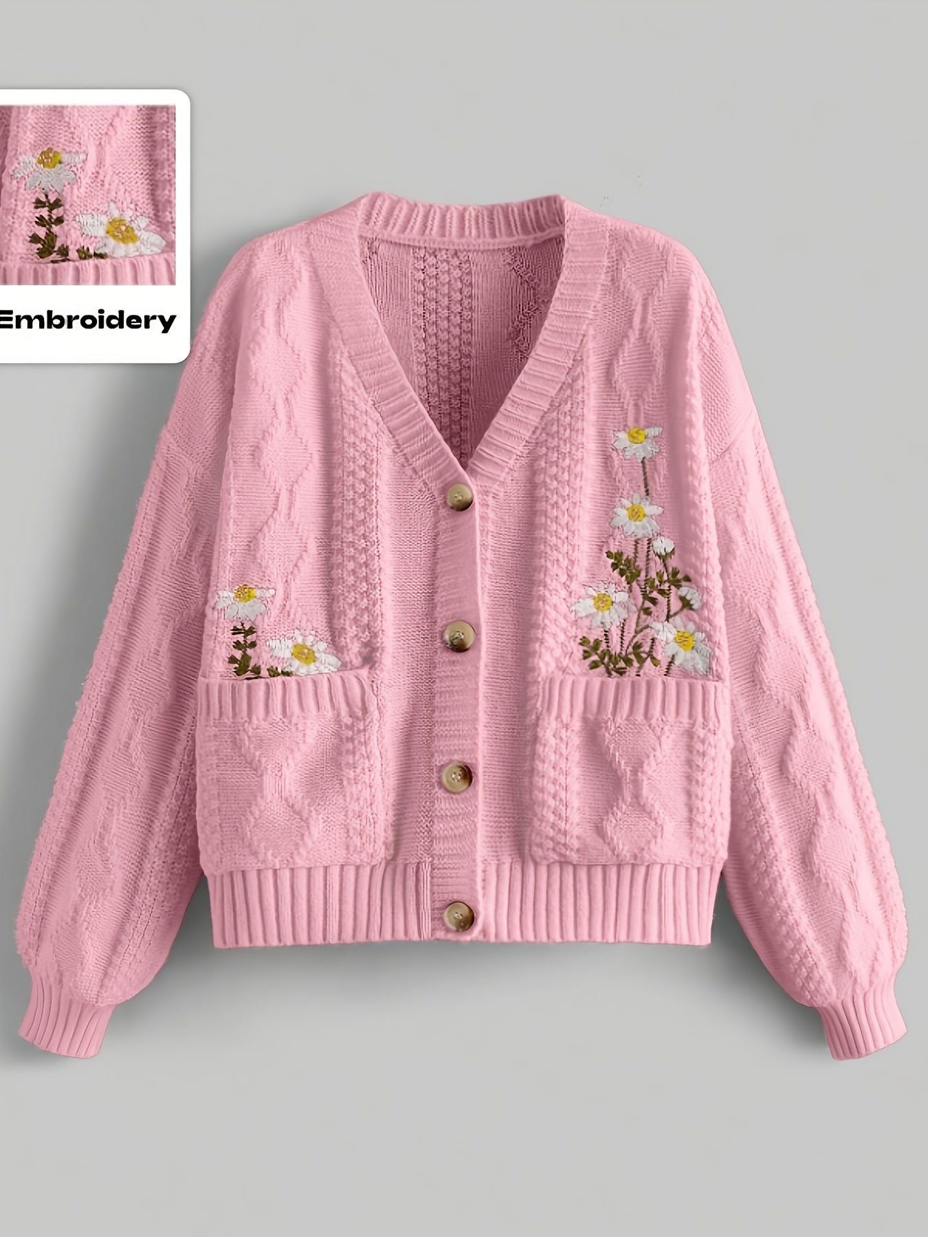 Floral Embroidered Cardigan