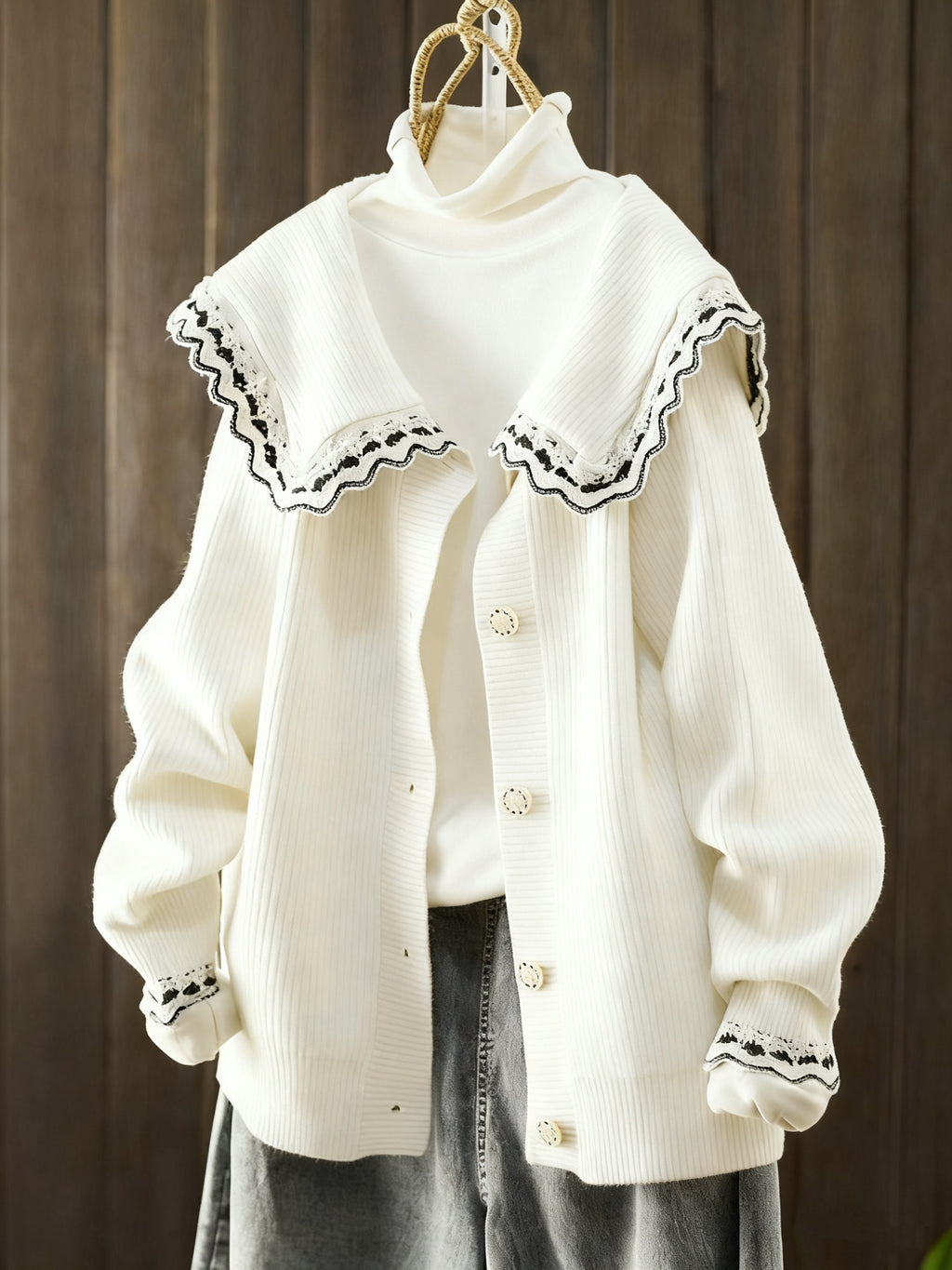 Contrast Lace Sweater