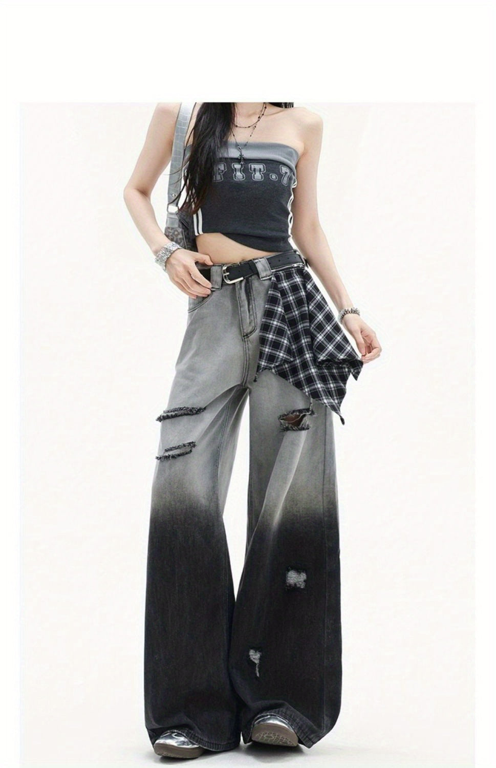 High-Waisted Wide-Leg Jeans