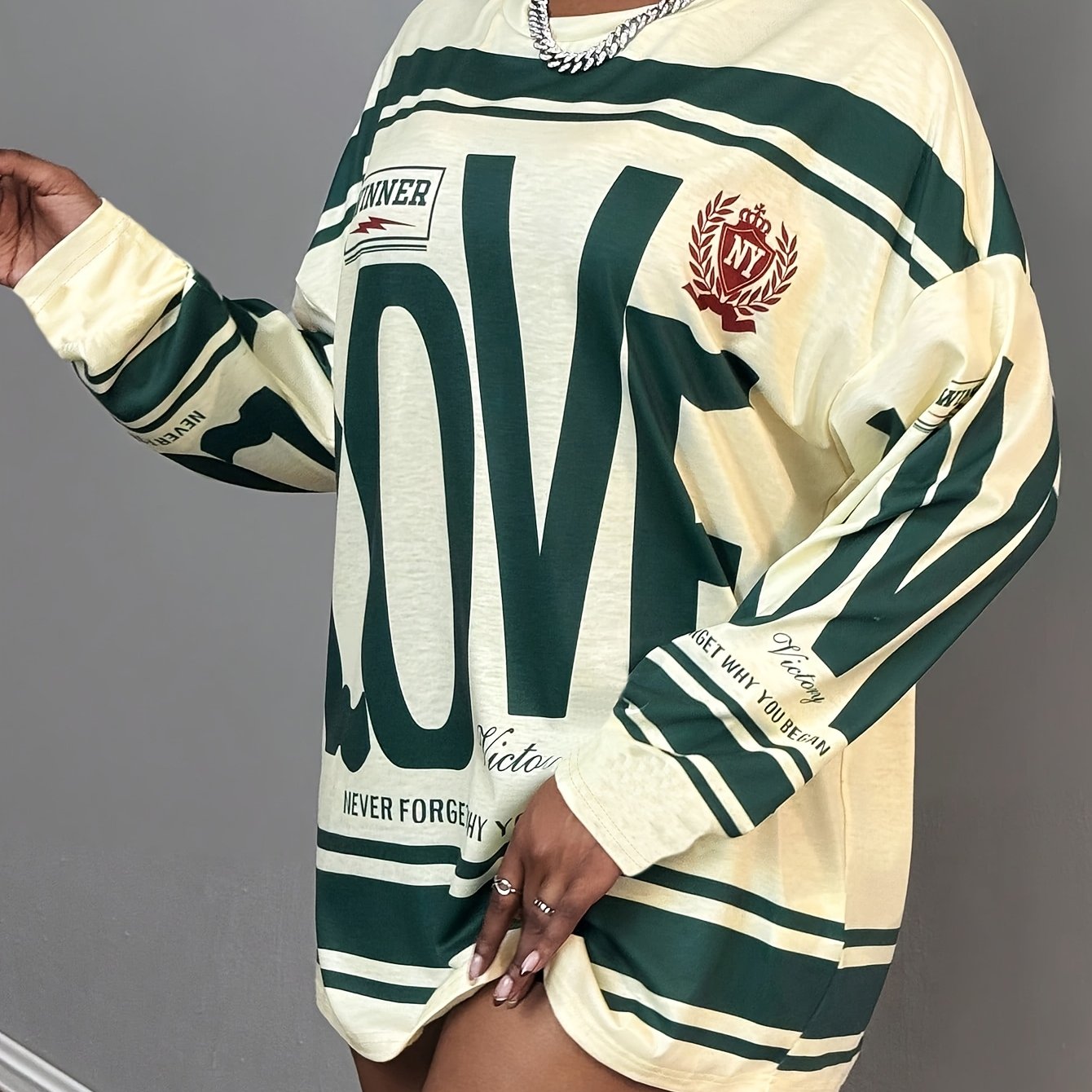 Oversized "LOVE" Letter Print Long Sleeve T-Shirt