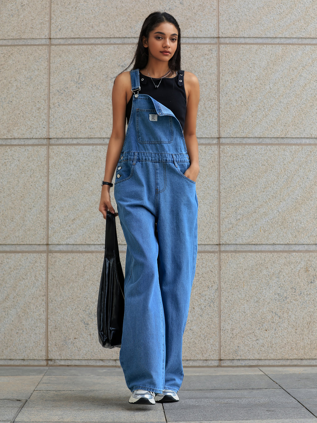 Oversized Wide-Leg Denim Jumpsuit