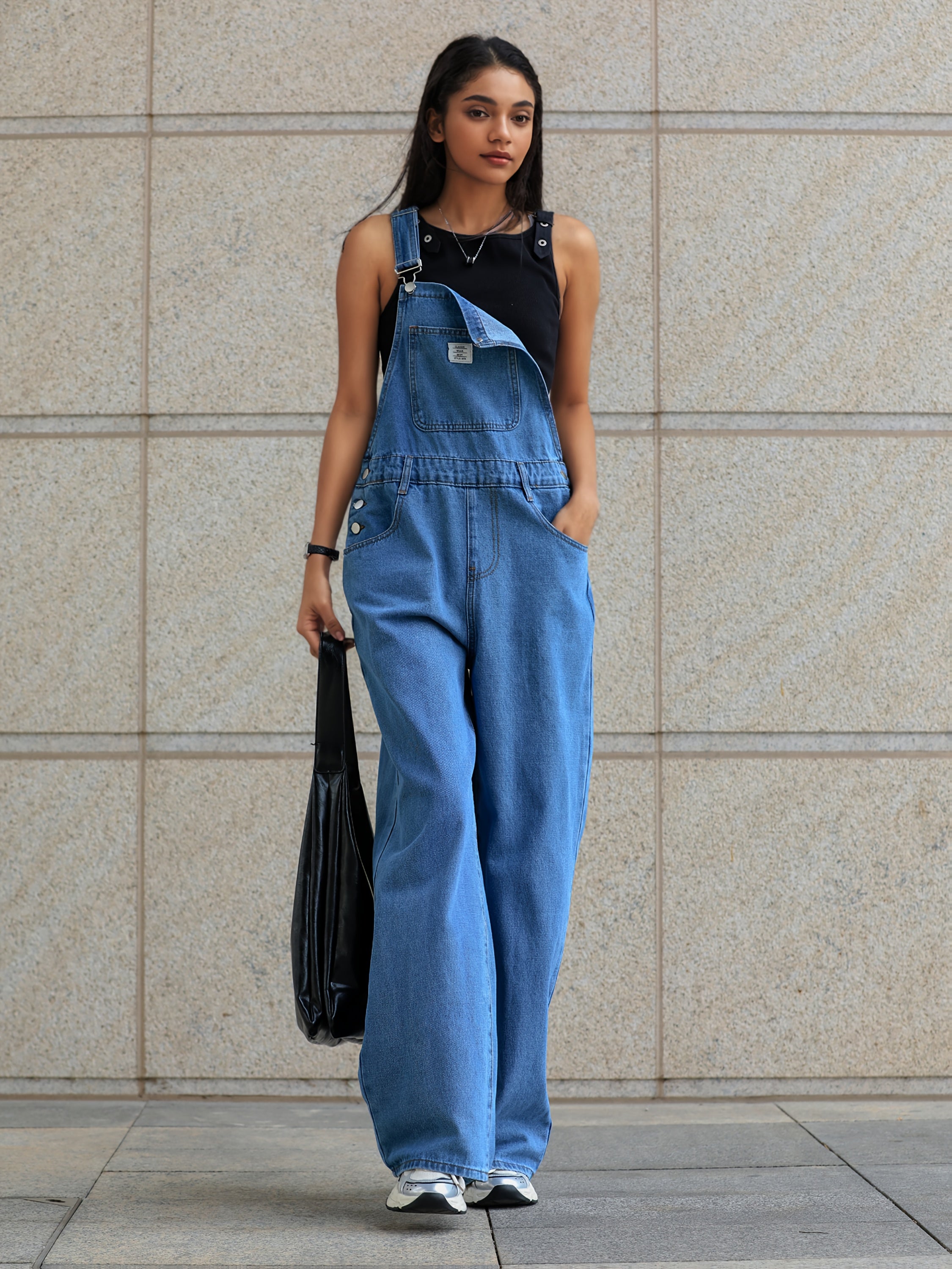 Oversized Wide-Leg Denim Jumpsuit