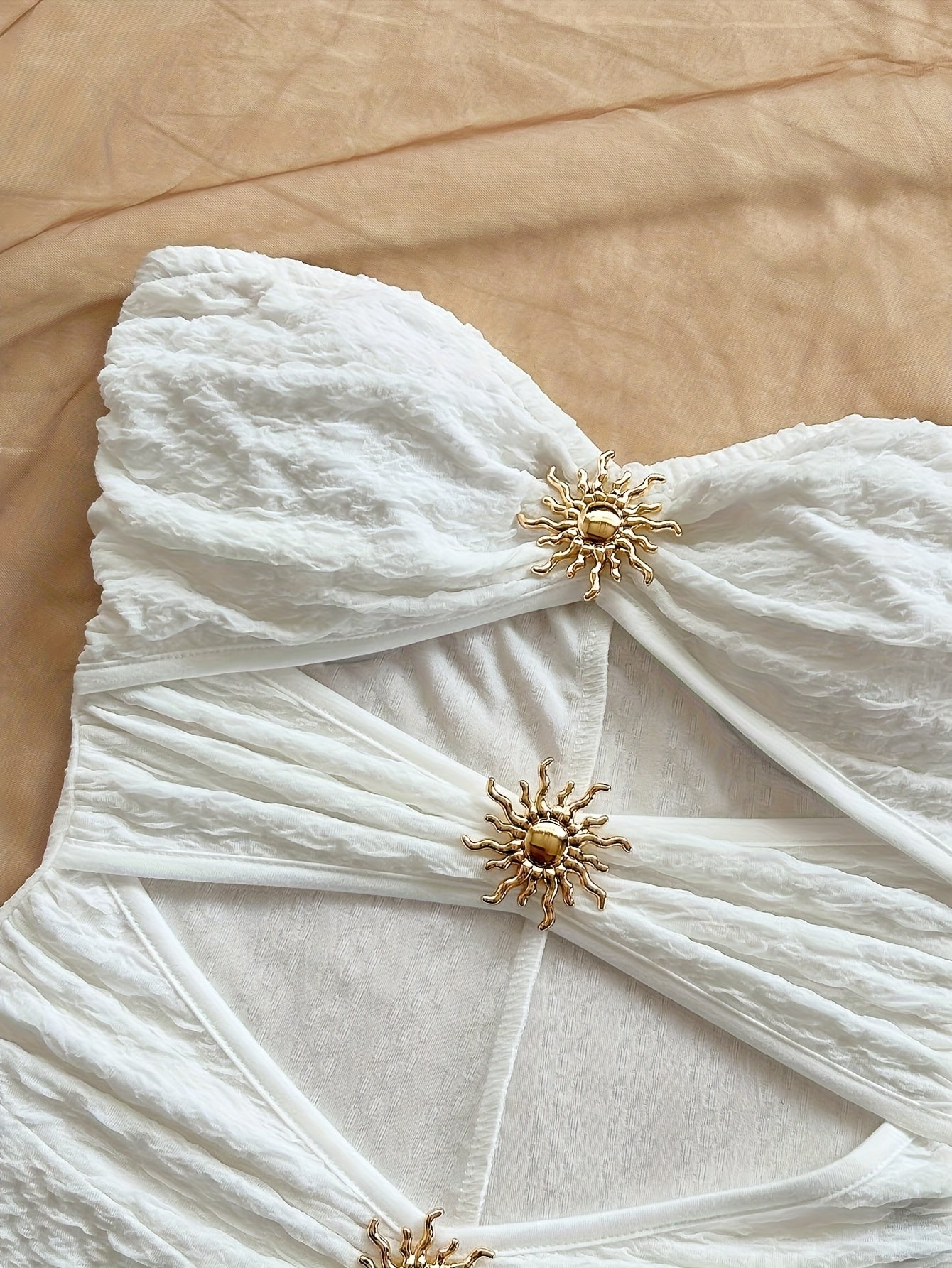 Textured Jumpsuit with a Metallic Finish