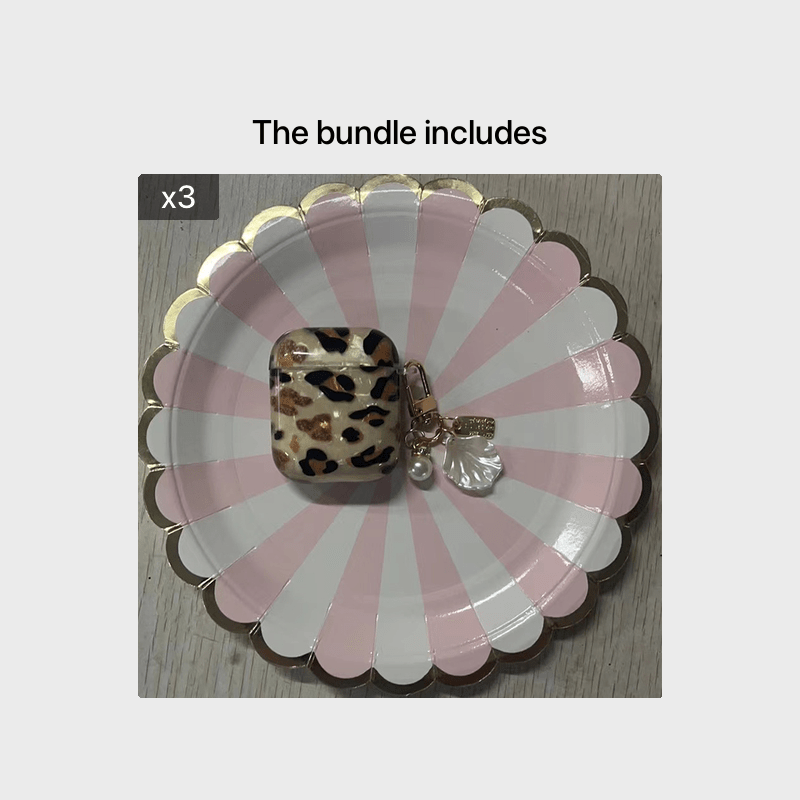 Leopard Print Earphone Sleeve with Hanging Chain - Perfect for Airpod1/2!