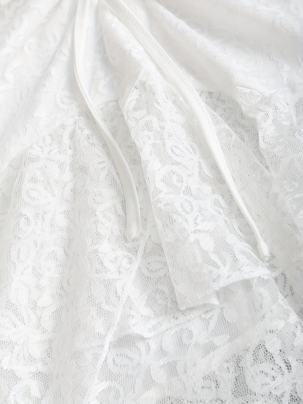 Women'S Elegant Solid Color Lace Pleated Skirt - Y2K Style, Contrast Lace Detail, Summer Fashion, Pleated Skirt | Lace Skirt | Ruffled Hem Skirt, Lace Skirt